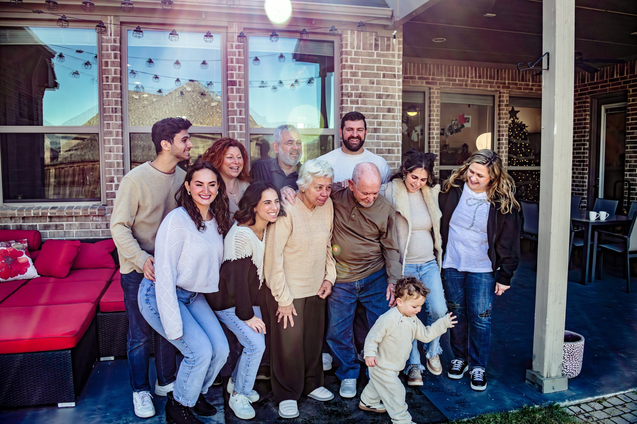 Multigenerational Family poses for portrait